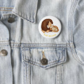 Niedliches Löwen und Cut "Best Papa ever" Abzeiche Button (Beispiel)