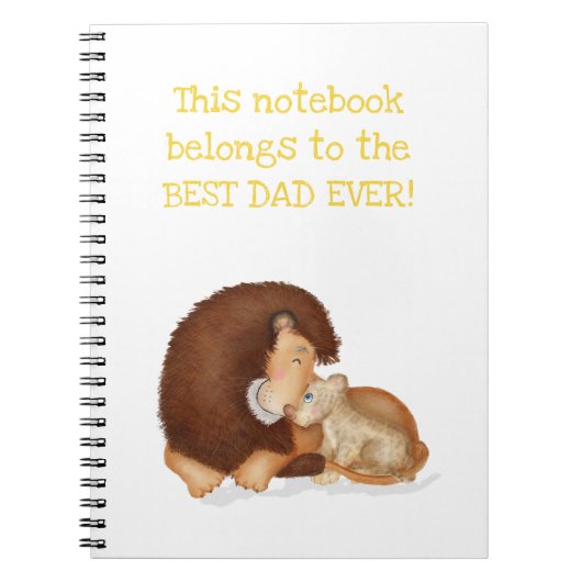Niedliches "Löwen und Cut"Best Vater Ever"Notebook Notizblock (Vorderseite)