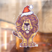 Niedliches Löwenweihnachtsfenster Fensteraufkleber (Blatt 2)