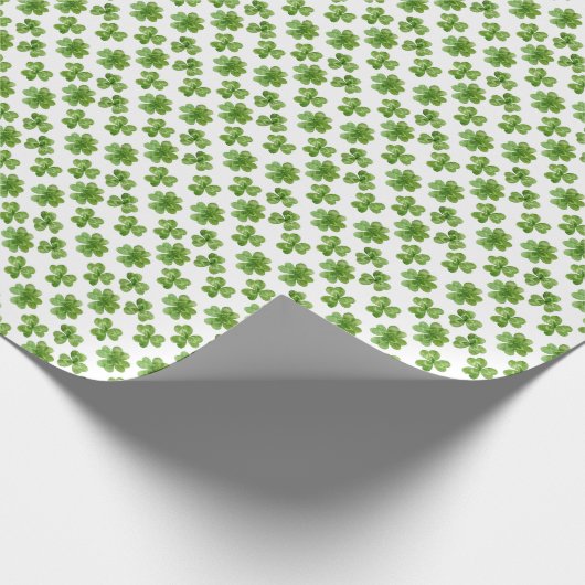 Niedliches Lucky Clover Pattern Geschenkpapier (Ecke)
