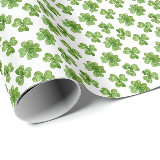 Niedliches Lucky Clover Pattern Geschenkpapier (Rolleneckpunkt)
