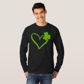 Niedliches Lucky Heart Kleeblatt Happy St Patricks T-Shirt (Vorne ganz)