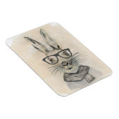 Niedliches lustiges Aquarellbunny mit Brille und S Magnet (Rechte Seite)