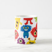 Niedliches lustiges buntes Monster-Muster Kaffeetasse (Mittel)