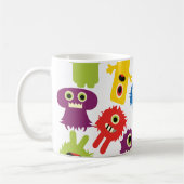 Niedliches lustiges buntes Monster-Muster Kaffeetasse (Links)