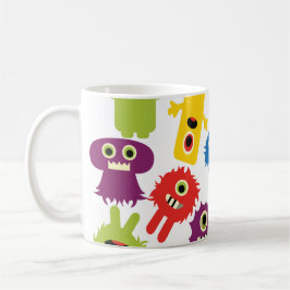 Niedliches lustiges buntes Monster-Muster Kaffeetasse