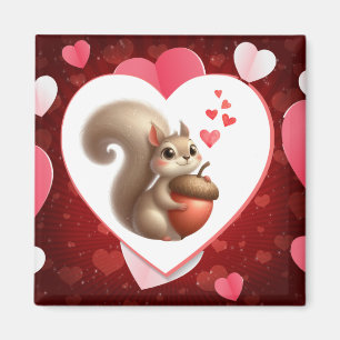 Niedliches lustiges Eichhörnchen Valentinstag Magnet