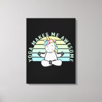 Niedliches lustiges Einhorn beim Yoga. lustige Yog