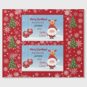 Niedliches, lustiges Geschenk an den Weihnachtsman Geschenkpapier (Flach)