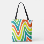 Niedliches, lustiges Gesicht mit einem bunten Must Tasche (Rückseite)