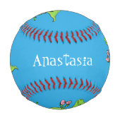 Niedliches, lustiges Grün zum Rex-Dinosaurier-Cart Baseball (Vorderseite)