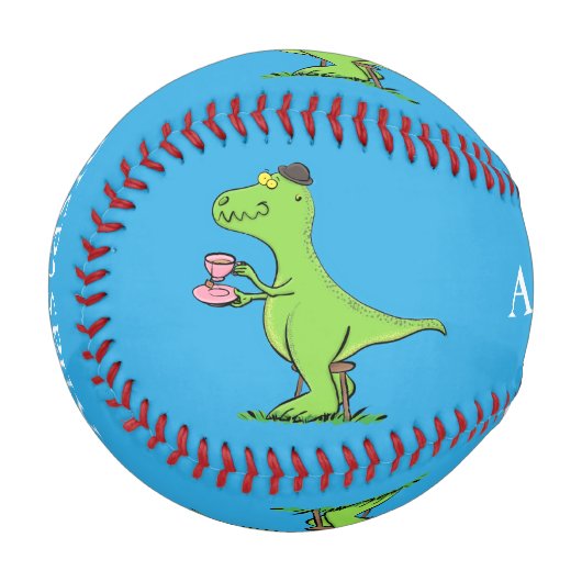 Niedliches, lustiges Grün zum Rex-Dinosaurier-Cart Baseball (Vorderseite Links)