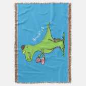 Niedliches, lustiges Grün zum Rex-Dinosaurier-Cart Decke (Vorderseite Vertikal)