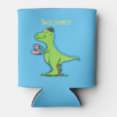 Niedliches, lustiges Grün zum Rex-Dinosaurier-Cart Dosenkühler (Vorderseite)