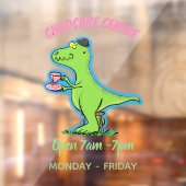 Niedliches, lustiges Grün zum Rex-Dinosaurier-Cart Fensteraufkleber (Blatt 2)