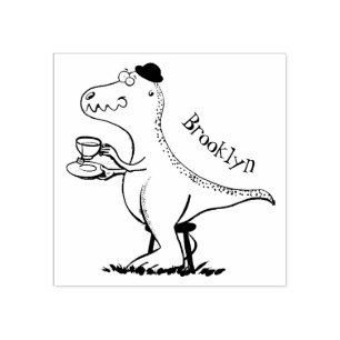 Niedliches, lustiges Grün zum Rex-Dinosaurier-Cart Gummistempel