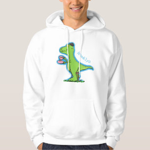 Niedliches, lustiges Grün zum Rex-Dinosaurier-Cart Hoodie