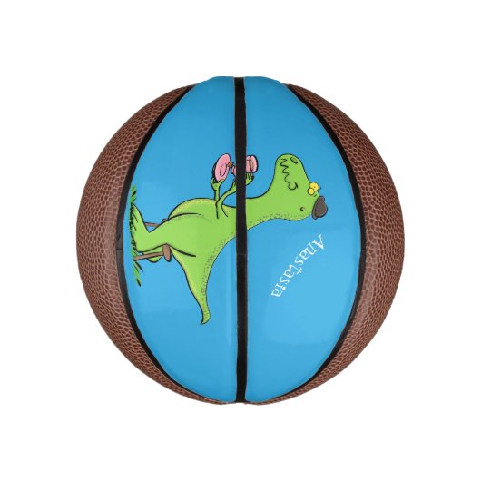 Niedliches, lustiges Grün zum Rex-Dinosaurier-Cart Mini Basketball (Vertikal)