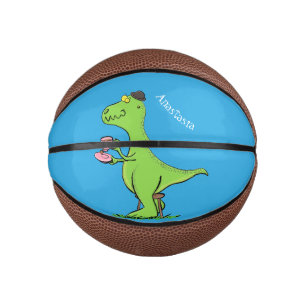 Niedliches, lustiges Grün zum Rex-Dinosaurier-Cart Mini Basketball