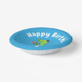 Niedliches, lustiges Grün zum Rex-Dinosaurier-Cart Pappteller (Gewinkelt)