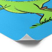 Niedliches, lustiges Grün zum Rex-Dinosaurier-Cart Poster (Ecke)