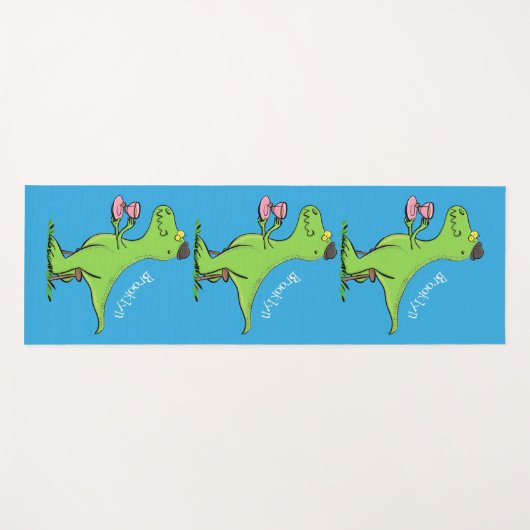 Niedliches, lustiges Grün zum Rex-Dinosaurier-Cart Yogamatte (Vorderseite (Horizontal))