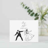 Niedliches, lustiges, minimalistisches Hochzeitspa Postkarte (Stehend Vorderseite)