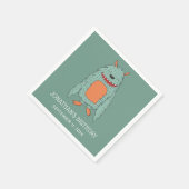 Niedliches lustiges Monster. Kindergeburt Geburtst Serviette (Ecke)