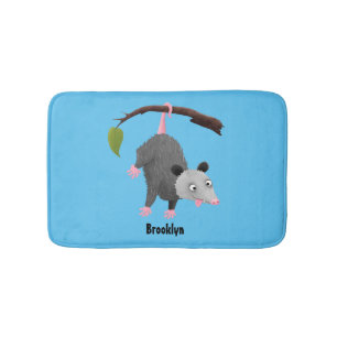Niedliches lustiges Opossum aus Cartoon Badematte