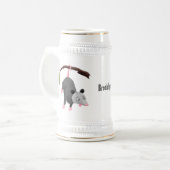 Niedliches lustiges Opossum aus Cartoon Bierglas (Vorderseite Links)