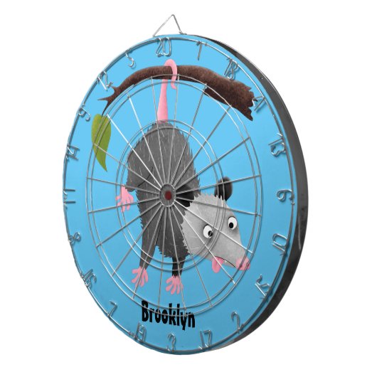 Niedliches lustiges Opossum aus Cartoon Dartscheibe (Vorderseite rechts)