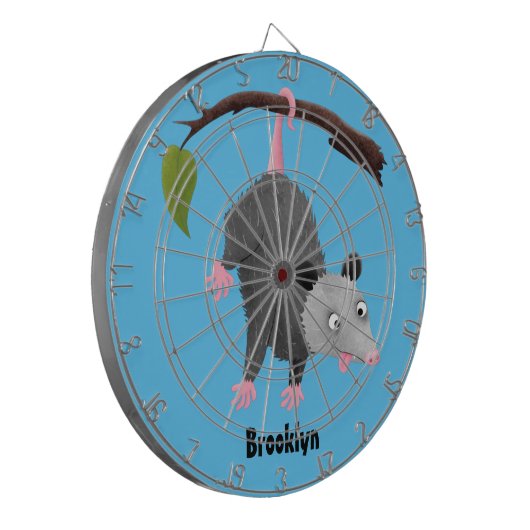 Niedliches lustiges Opossum aus Cartoon Dartscheibe (Vorderseite Links)