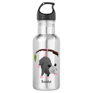 Niedliches lustiges Opossum aus Cartoon Edelstahlflasche