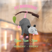 Niedliches lustiges Opossum aus Cartoon Fensteraufkleber (Blatt 2)