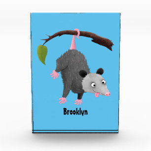 Niedliches lustiges Opossum aus Cartoon Fotoblock