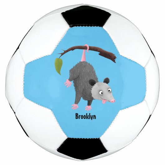 Niedliches lustiges Opossum aus Cartoon Fußball (Vorderseite)