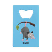 Niedliches lustiges Opossum aus Cartoon Geldbeutel Flaschenöffner (Rückseite)