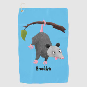 Niedliches lustiges Opossum aus Cartoon Golfhandtuch