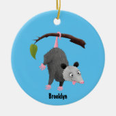 Niedliches lustiges Opossum aus Cartoon Keramik Ornament (Vorne)