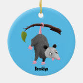 Niedliches lustiges Opossum aus Cartoon Keramik Ornament (Hinten)