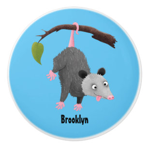 Niedliches lustiges Opossum aus Cartoon Keramikknauf