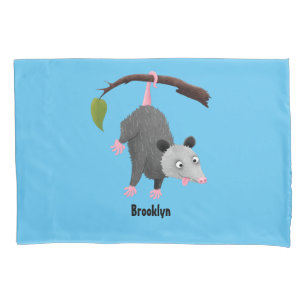 Niedliches lustiges Opossum aus Cartoon Kissenbezug