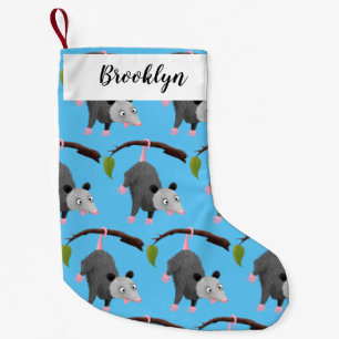 Niedliches lustiges Opossum aus Cartoon Kleiner Weihnachtsstrumpf