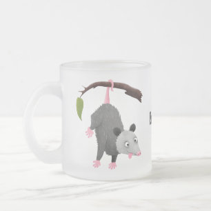 Niedliches lustiges Opossum aus Cartoon Mattglastasse