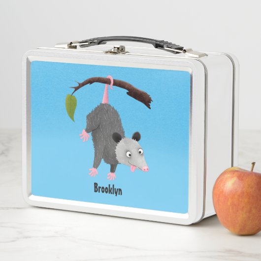 Niedliches lustiges Opossum aus Cartoon Metall Brotdose (Beispiel)