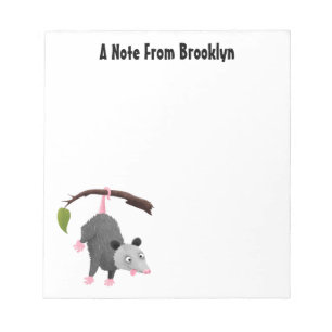 Niedliches lustiges Opossum aus Cartoon Notizblock