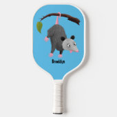 Niedliches lustiges Opossum aus Cartoon Pickleball Schläger (Rückseite)