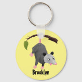 Niedliches lustiges Opossum aus Cartoon Schlüsselanhänger (Vorderseite)