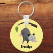 Niedliches lustiges Opossum aus Cartoon Schlüsselanhänger (Vorderseite)