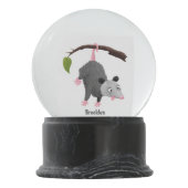Niedliches lustiges Opossum aus Cartoon Schneekugel (Rückseite)